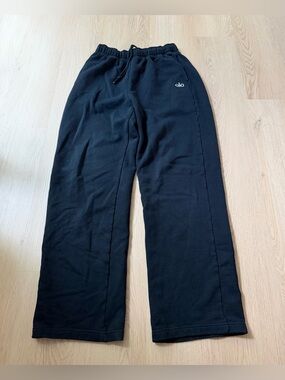ALO Yoga Accolade Black Pants Straight Terry Women’s Size S